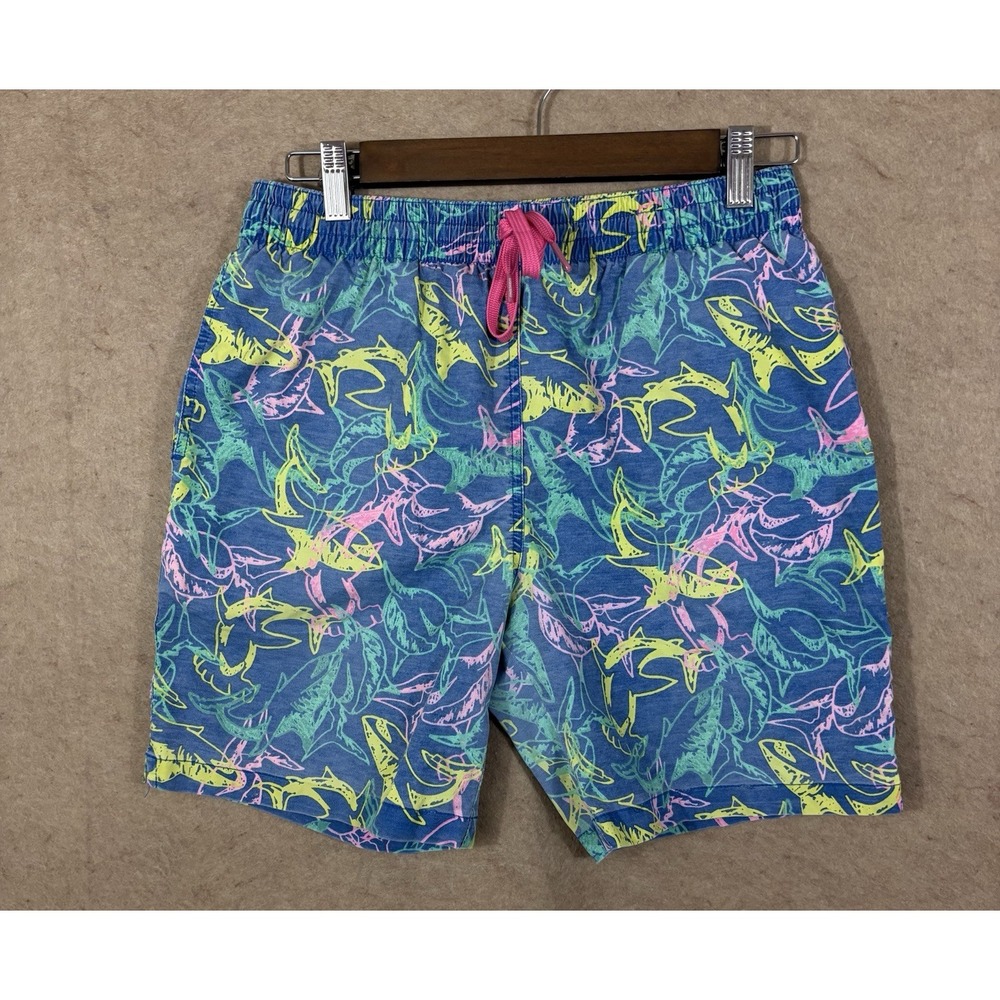 Chubbies Swim Trunks Mens Sz S Distressed Blue Whales Pockets 7" Inseam
